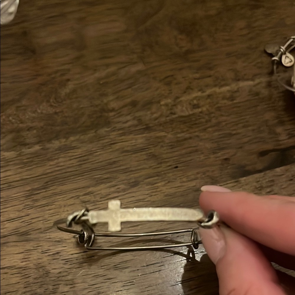 Alex and Ani Silver Minimalist Cross Bracelet